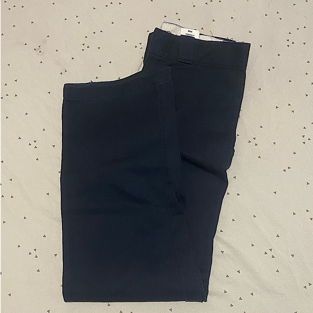 Dark Navy Blue mid-wasted straight leg/baggy dickies pants.